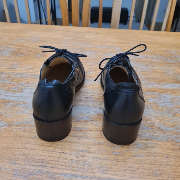 Classic black leather lace-up business office shoes size 38 - Picture 4 of 9